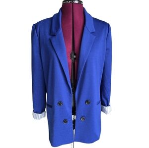 Jules & Leopold Royal Blue Double-Breasted Blazer Size M + Free Top